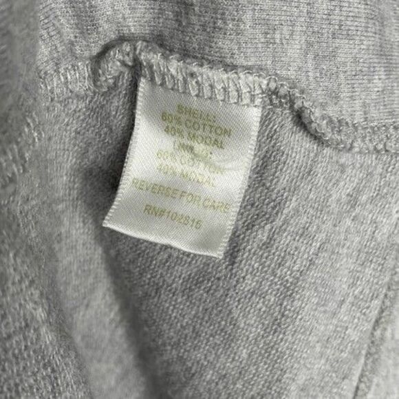 Garnet Hill Womens Size M Grey Belted Cotton Robe Style Open Front Cardigan - Picture 3 of 10